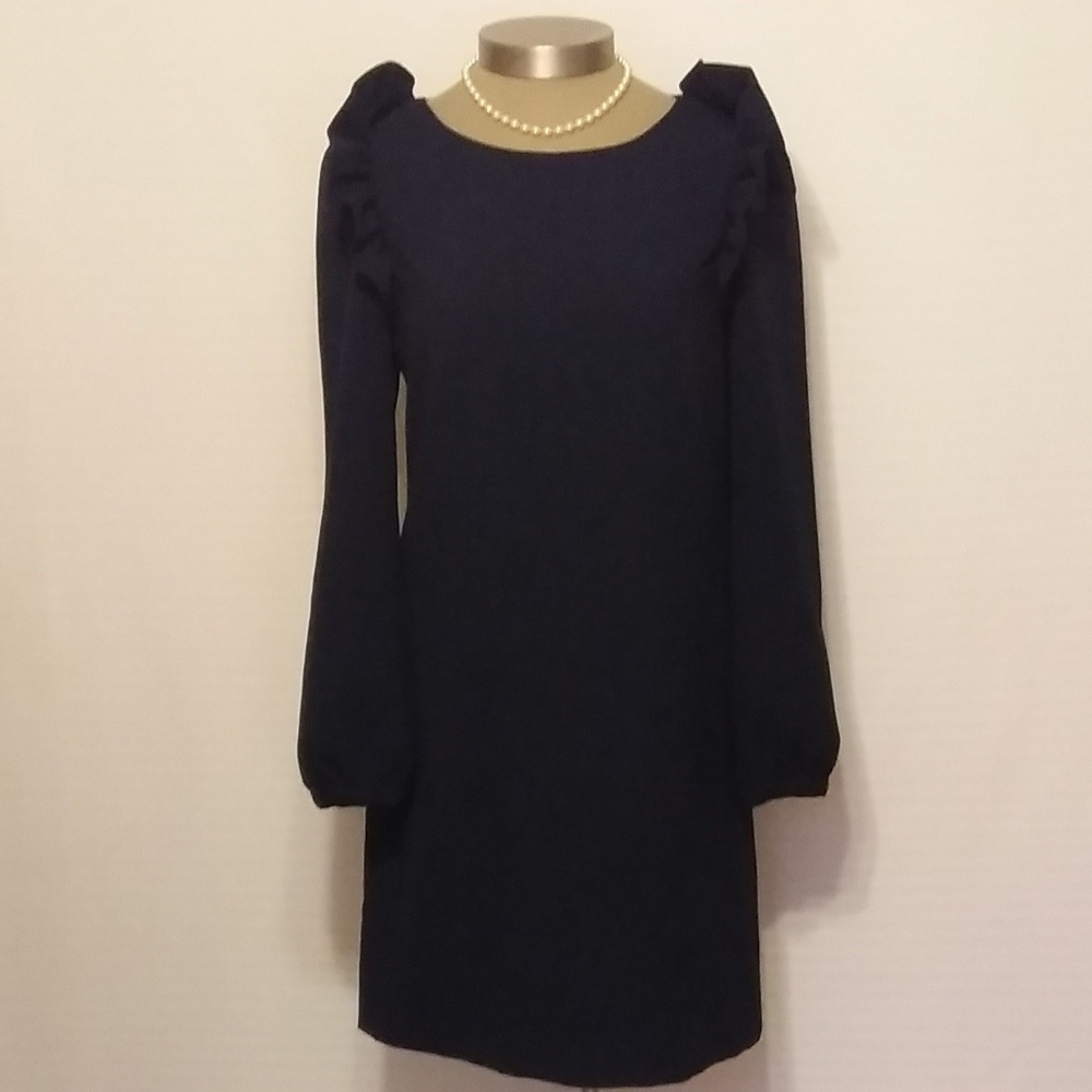3/$15 CLOSET CLOSING BLUE DRESS SHOULDER RUFFLES
